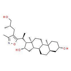 ChemSpider 2D Image | (3beta,5beta,16beta,20S)-20-{4-[(2S)-3-Hydroxy-2-methylpropyl]-3-methyl-1,2-oxazol-5-yl}pregnane-3,16-diol | C29H47NO4