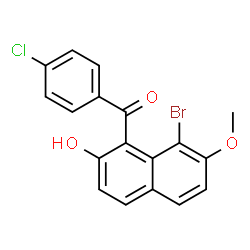 ChemSpider 2D Image | (8-Bromo-2-hydroxy-7-methoxy-1-naphthyl)(4-chlorophenyl)methanone | C18H12BrClO3