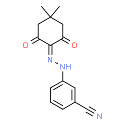 ChemSpider 2D Image | 3-[2-(4,4-Dimethyl-2,6-dioxocyclohexylidene)hydrazino]benzonitrile | C15H15N3O2