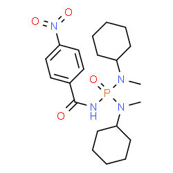 ChemSpider 2D Image | N-{Bis[cyclohexyl(methyl)amino]phosphoryl}-4-nitrobenzamide | C21H33N4O4P