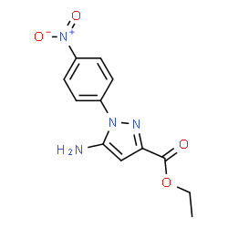 ChemSpider 2D Image | Ethyl 5-amino-1-(4-nitrophenyl)-1H-pyrazole-3-carboxylate | C12H12N4O4
