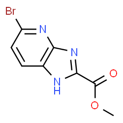 ChemSpider 2D Image | Methyl 5-bromo-1H-imidazo[4,5-b]pyridine-2-carboxylate | C8H6BrN3O2