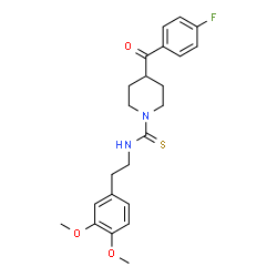 ChemSpider 2D Image | N-[2-(3,4-Dimethoxyphenyl)ethyl]-4-(4-fluorobenzoyl)-1-piperidinecarbothioamide | C23H27FN2O3S