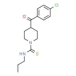 ChemSpider 2D Image | 4-(4-Chlorobenzoyl)-N-propyl-1-piperidinecarbothioamide | C16H21ClN2OS