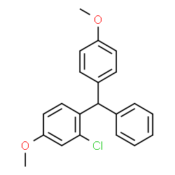 ChemSpider 2D Image | 2-Chloro-4-methoxy-1-[(4-methoxyphenyl)(phenyl)methyl]benzene | C21H19ClO2