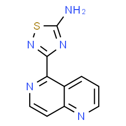 ChemSpider 2D Image | 3-(1,6-Naphthyridin-5-yl)-1,2,4-thiadiazol-5-amine | C10H7N5S