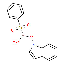ChemSpider 2D Image | 1-{[Hydroxy(phenylsulfonyl)boryl]oxy}-1H-indole | C14H12BNO4S