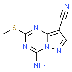ChemSpider 2D Image | 4-amino-2-(methylthio)pyrazolo[1,5-a][1,3,5]triazine-8-carbonitrile | C7H6N6S