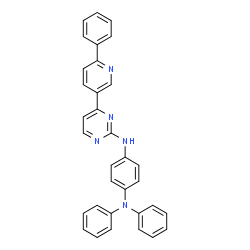 ChemSpider 2D Image | N,N-Diphenyl-N'-[4-(6-phenyl-3-pyridinyl)-2-pyrimidinyl]-1,4-benzenediamine | C33H25N5
