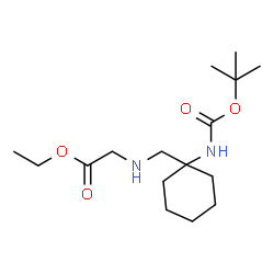 ChemSpider 2D Image | Ethyl N-{[1-({[(2-methyl-2-propanyl)oxy]carbonyl}amino)cyclohexyl]methyl}glycinate | C16H30N2O4