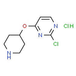 ChemSpider 2D Image | 2-Chloro-4-(piperidin-4-yloxy)pyrimidine hydrochloride | C9H13Cl2N3O