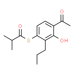 ChemSpider 2D Image | S-(4-Acetyl-3-hydroxy-2-propylphenyl) 2-methylpropanethioate | C15H20O3S