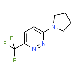 ChemSpider 2D Image | 3-(1-Pyrrolidinyl)-6-(trifluoromethyl)pyridazine | C9H10F3N3