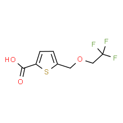 ChemSpider 2D Image | 5-[(2,2,2-Trifluoroethoxy)methyl]-2-thiophenecarboxylic acid | C8H7F3O3S