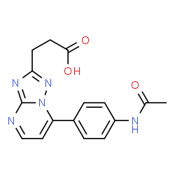 ChemSpider 2D Image | 3-[7-(4-Acetamidophenyl)[1,2,4]triazolo[1,5-a]pyrimidin-2-yl]propanoic acid | C16H15N5O3