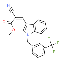 ChemSpider 2D Image | Methyl (2Z)-2-cyano-3-{1-[3-(trifluoromethyl)benzyl]-1H-indol-3-yl}acrylate | C21H15F3N2O2