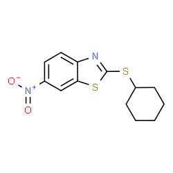 ChemSpider 2D Image | 2-(Cyclohexylsulfanyl)-6-nitro-1,3-benzothiazole | C13H14N2O2S2