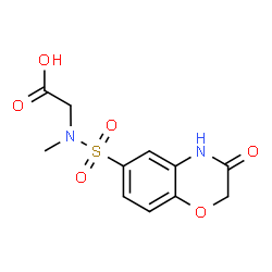 ChemSpider 2D Image | N-Methyl-N-[(3-oxo-3,4-dihydro-2H-1,4-benzoxazin-6-yl)sulfonyl]glycine | C11H12N2O6S