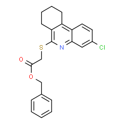 ChemSpider 2D Image | Benzyl [(3-chloro-7,8,9,10-tetrahydro-6-phenanthridinyl)sulfanyl]acetate | C22H20ClNO2S