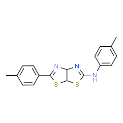 ChemSpider 2D Image | N,5-Bis(4-methylphenyl)-3a,6a-dihydro[1,3]thiazolo[4,5-d][1,3]thiazol-2-amine | C18H17N3S2