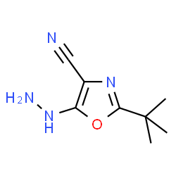 ChemSpider 2D Image | 2-tert-butyl-5-hydrazinyl-1,3-oxazole-4-carbonitrile | C8H12N4O