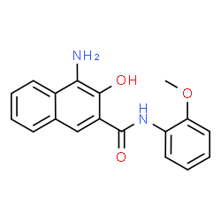 ChemSpider 2D Image | 4-Amino-3-hydroxy-N-(2-methoxyphenyl)-2-naphthamide | C18H16N2O3
