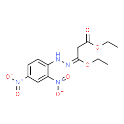 ChemSpider 2D Image | Ethyl (3E)-3-[(2,4-dinitrophenyl)hydrazono]-3-ethoxypropanoate | C13H16N4O7