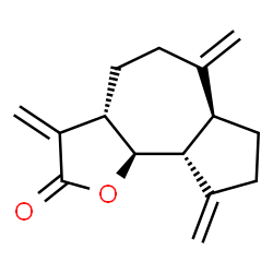 ChemSpider 2D Image | (3aS,6aS,9aR,9bS)-3,6,9-Tris(methylene)decahydroazuleno[4,5-b]furan-2(3H)-one | C15H18O2