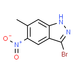 ChemSpider 2D Image | 3-Bromo-6-methyl-5-nitro-1H-indazole | C8H6BrN3O2
