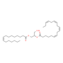 ChemSpider 2D Image | (2S)-1-[(9Z)-9-Hexadecenoyloxy]-3-hydroxy-2-propanyl (6Z,9Z,12Z,15Z)-6,9,12,15-octadecatetraenoate | C37H62O5