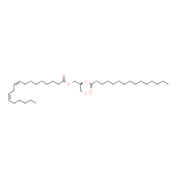 ChemSpider 2D Image | (2S)-3-Hydroxy-2-(pentadecanoyloxy)propyl (9Z,12Z)-9,12-octadecadienoate | C36H66O5