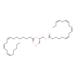 ChemSpider 2D Image | (2S)-1-Hydroxy-3-[(6Z,9Z,12Z,15Z)-6,9,12,15-octadecatetraenoyloxy]-2-propanyl (8Z,11Z,14Z)-8,11,14-icosatrienoate | C41H66O5