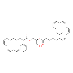 ChemSpider 2D Image | (2S)-1-Hydroxy-3-[(8Z,11Z,14Z,17Z)-8,11,14,17-icosatetraenoyloxy]-2-propanyl (7Z,10Z,13Z,16Z)-7,10,13,16-docosatetraenoate | C45H72O5