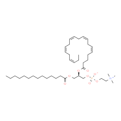ChemSpider 2D Image | (2R)-2-[(5Z,8Z,11Z,14Z,17Z)-5,8,11,14,17-Icosapentaenoyloxy]-3-(tetradecanoyloxy)propyl 2-(trimethylammonio)ethyl phosphate | C42H74NO8P