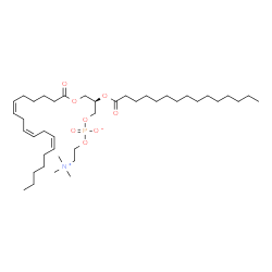 ChemSpider 2D Image | (2R)-3-[(6Z,9Z,12Z)-6,9,12-Octadecatrienoyloxy]-2-(pentadecanoyloxy)propyl 2-(trimethylammonio)ethyl phosphate | C41H76NO8P