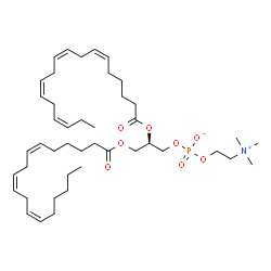 ChemSpider 2D Image | (2R)-2-[(6Z,9Z,12Z,15Z)-6,9,12,15-Octadecatetraenoyloxy]-3-[(6Z,9Z,12Z)-6,9,12-octadecatrienoyloxy]propyl 2-(trimethylammonio)ethyl phosphate | C44H74NO8P