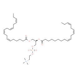 ChemSpider 2D Image | (2R)-3-[(6Z,9Z,12Z,15Z)-6,9,12,15-Octadecatetraenoyloxy]-2-[(9Z,12Z,15Z)-9,12,15-octadecatrienoyloxy]propyl 2-(trimethylammonio)ethyl phosphate | C44H74NO8P