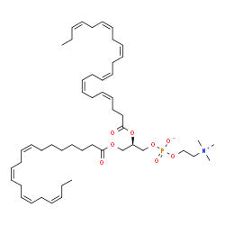 ChemSpider 2D Image | (2R)-2-[(4Z,7Z,10Z,13Z,16Z,19Z)-4,7,10,13,16,19-Docosahexaenoyloxy]-3-[(8Z,11Z,14Z,17Z)-8,11,14,17-icosatetraenoyloxy]propyl 2-(trimethylammonio)ethyl phosphate | C50H80NO8P