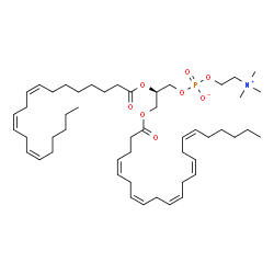 ChemSpider 2D Image | (2R)-3-[(4Z,7Z,10Z,13Z,16Z)-4,7,10,13,16-Docosapentaenoyloxy]-2-[(8Z,11Z,14Z)-8,11,14-icosatrienoyloxy]propyl 2-(trimethylammonio)ethyl phosphate | C50H84NO8P
