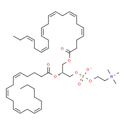 ChemSpider 2D Image | (2R)-3-[(4Z,7Z,10Z,13Z,16Z,19Z)-4,7,10,13,16,19-Docosahexaenoyloxy]-2-[(5Z,8Z,11Z,14Z)-5,8,11,14-icosatetraenoyloxy]propyl 2-(trimethylammonio)ethyl phosphate | C50H80NO8P
