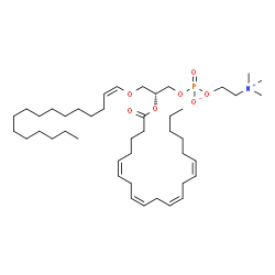 ChemSpider 2D Image | 1-(1Z)-hexadecenyl-2-arachidonoyl-sn-glycero-3-phosphocholine | C44H80NO7P