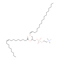 ChemSpider 2D Image | 1-[(1Z)-octadecenyl]-2-[(9Z)-octadecenoyl]-sn-glycero-3-phosphocholine | C44H86NO7P