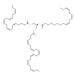 ChemSpider 2D Image | (2R)-3-[(5Z,8Z,11Z,14Z,17Z)-5,8,11,14,17-Icosapentaenoyloxy]-2-[(9Z,12Z,15Z)-9,12,15-octadecatrienoyloxy]propyl (4Z,7Z,10Z,13Z,16Z,19Z)-4,7,10,13,16,19-docosahexaenoate | C63H94O6