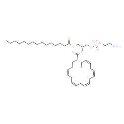 ChemSpider 2D Image | (18R)-24-Amino-21-hydroxy-21-oxido-15-oxo-16,20,22-trioxa-21lambda~5~-phosphatetracosan-18-yl (5Z,8Z,11Z,14Z,17Z)-5,8,11,14,17-icosapentaenoate | C40H70NO8P