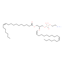 ChemSpider 2D Image | (2R)-3-{[(2-Aminoethoxy)(hydroxy)phosphoryl]oxy}-2-[(1Z,11Z)-1,11-octadecadien-1-yloxy]propyl (11Z)-11-octadecenoate | C41H78NO7P