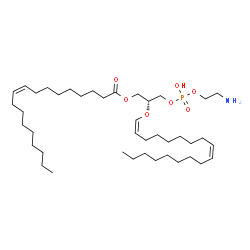 ChemSpider 2D Image | (2R)-3-{[(2-Aminoethoxy)(hydroxy)phosphoryl]oxy}-2-[(1Z,9Z)-1,9-octadecadien-1-yloxy]propyl (9Z)-9-octadecenoate | C41H78NO7P