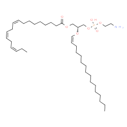 ChemSpider 2D Image | (2R)-3-{[(2-Aminoethoxy)(hydroxy)phosphoryl]oxy}-2-[(1Z)-1-hexadecen-1-yloxy]propyl (9Z,12Z,15Z)-9,12,15-octadecatrienoate | C39H72NO7P