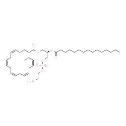 ChemSpider 2D Image | (2R)-3-{[(2-Aminoethoxy)(hydroxy)phosphoryl]oxy}-2-(pentadecanoyloxy)propyl (5Z,8Z,11Z,14Z,17Z)-5,8,11,14,17-icosapentaenoate | C40H70NO8P