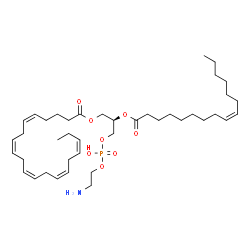 ChemSpider 2D Image | (2R)-3-{[(2-Aminoethoxy)(hydroxy)phosphoryl]oxy}-2-[(9Z)-9-hexadecenoyloxy]propyl (5Z,8Z,11Z,14Z,17Z)-5,8,11,14,17-icosapentaenoate | C41H70NO8P