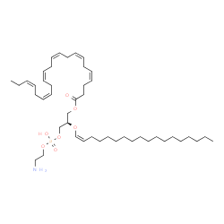 ChemSpider 2D Image | (2R)-3-{[(2-Aminoethoxy)(hydroxy)phosphoryl]oxy}-2-[(1Z)-1-octadecen-1-yloxy]propyl (4Z,7Z,10Z,13Z,16Z,19Z)-4,7,10,13,16,19-docosahexaenoate | C45H78NO7P